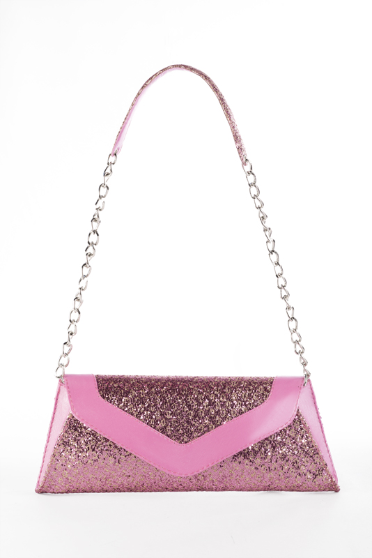 Hot pink women's slingback sandals. Round toe. Very high slim heel with a platform at the front. Worn view - Florence KOOIJMAN